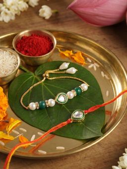 Gahan - Green Bhai Bhabhi Rakhi Set
