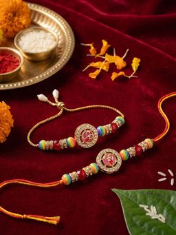 Gahan - Multi-Color Bhai Bhabhi Rakhi Set