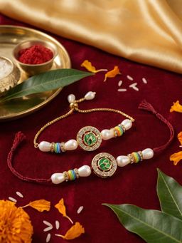 Gahan - Green Bhai Bhabhi Rakhi Set