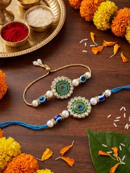 Gahan - Blue Bhai Bhabhi Rakhi Set