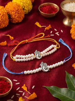 Gahan - White Bhai Bhabhi Rakhi (Pack of 2)