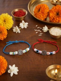 Gahan - Multi-Color Bhai Bhabhi Rakhi (Pack of 2)