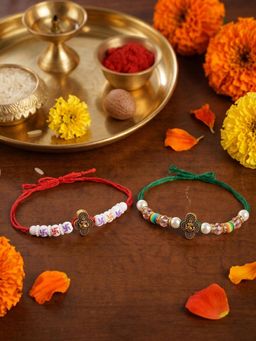 Gahan - Multi-Color Bhai Bhabhi Rakhi (Pack of 2)