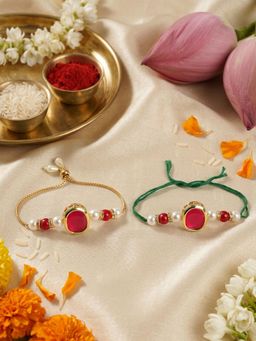 Gahan - Red Bhai Bhabhi Rakhi Set