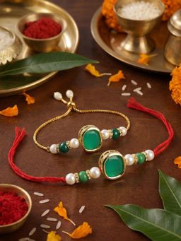 Gahan - Green Bhai Bhabhi Rakhi (Pack of 2)