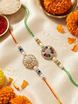 Gahan - Multi-Color Bhai Bhabhi Rakhi (Pack of 2)