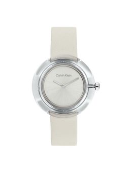 Calvin Klein - Circular Transparent Resin Quartz White Round Dial Womens Watch - 25200019