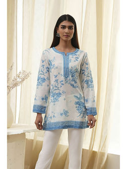 Biba - Women Off White Straight Short Kurti