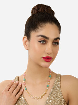 Zaveri Pearls - Multi-Color Beads Multistrand Fusion Wear Necklace