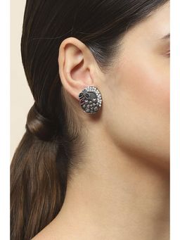 Rangriti - Multi-Color Women's Pink Green Oxidised Alloy Earrings