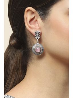 Rangriti - Pink Women's Apricot Oxidised Alloy Earrings