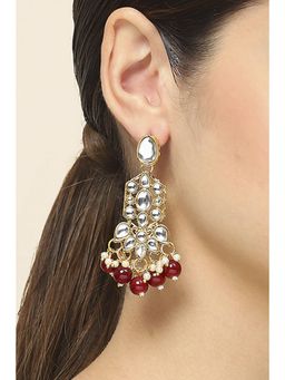 Rangriti - Women's Red Oxidised Alloy Earrings