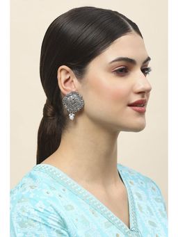 Rangriti - Women's Grey Oxidised Alloy Earrings