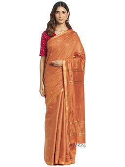 Fabindia - Rust Butti Silk Saree