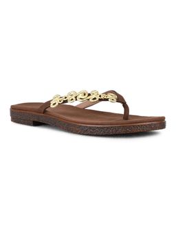 Inc.5 - Women Brown Casual Solid T-Strap Flats