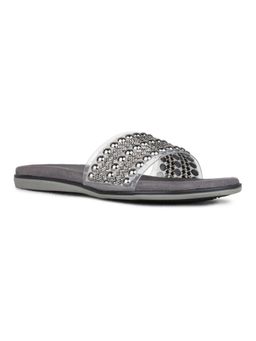 Inc.5 - Women Grey Ethnic Wear Embellished Open Toe Flats
