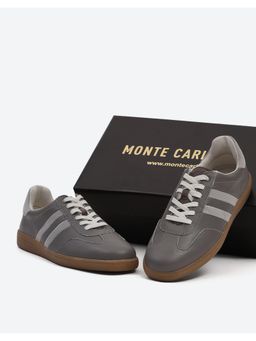 Monte Carlo - Grey Smart Lace-Ups Casual Sneakers for Men