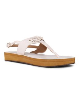 Inc.5 - Women Off White Casual Solid T-Strap Sandals