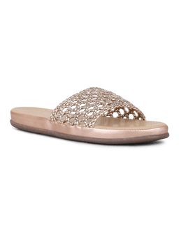 Inc.5 - Women Rose Gold Casual Embellished Open Toe Sandals