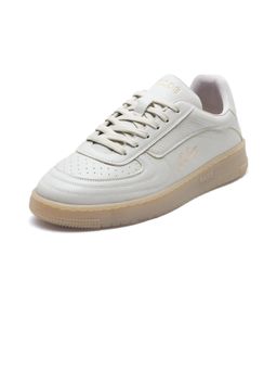 Rare Rabbit - Men Agno Primary Beige Micro Leather Sneakers