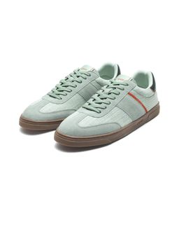 Rare Rabbit - Men Fizzo Light Sage Green Suede Sneakers