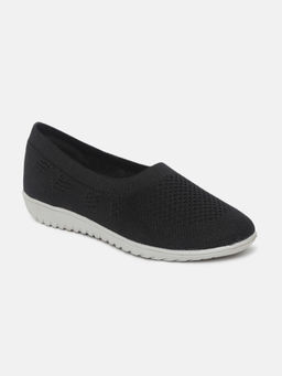 Marc Loire - Women Black Woven Casual Slip-on Ballerinas