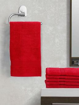 KOPA - Quick Dry 100% Cotton Soft Terry Towel -6Pc Hand Towel D'Ross Solid-Red