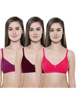 Bodycare - Pack of 3 Perfect Coverage Bra In Maroon-Rani & Wine Colour
