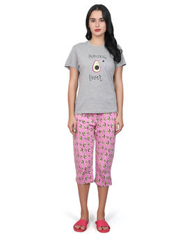 evolove - Soft and Stylish Printed T-Shirt and Pajama Set for Comfortable Sleep and Loungewear