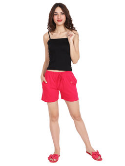 evolove - Cotton Fabric Shorts for Women with Side Pockets and Drawstring Waist
