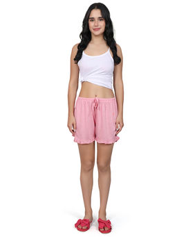 evolove - Cotton Fabric for Women with Side Pockets and Drawstring Waist Shorts