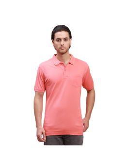 ColorPlus - Tailored Fit Solid Medium Coral Polo T-Shirt