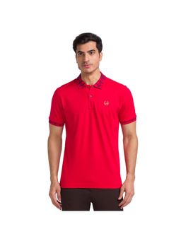 ColorPlus - Regular Fit Solid Dark Red Polo T-Shirt