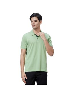 Park Avenue - Slim Fit Printed Medium Green Polo T-Shirt