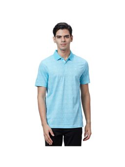Park Avenue - Regular Fit Printed Medium Petrol Polo T-Shirt