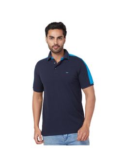 Park Avenue - Slim Fit Solid Fancy Blue Polo T-Shirt