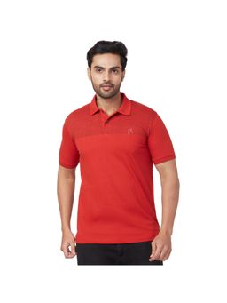 Park Avenue - Slim Fit Printed Medium Red Polo T-Shirt