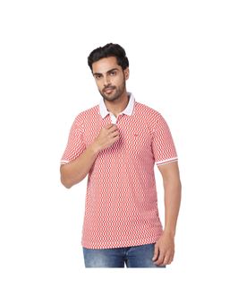 Park Avenue - Slim Fit Printed Dark Red Polo T-Shirt