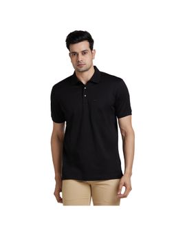 Park Avenue - Slim Fit Solid Black Polo T-Shirt