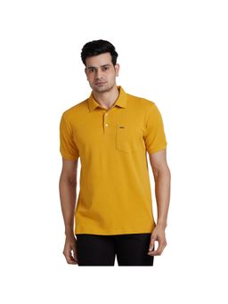 Park Avenue - Slim Fit Solid Dark Yellow Polo T-Shirt