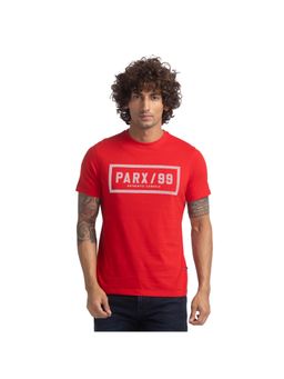 Parx - Regular Fit Graphic Print Medium Red T-Shirt