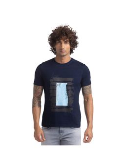 Parx - Regular Fit Graphic Print Dark Blue T-Shirt