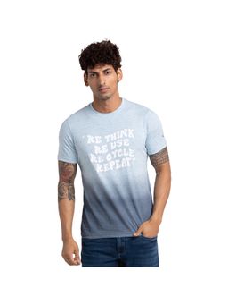 Parx - Regular Fit Graphic Print Light Blue T-Shirt