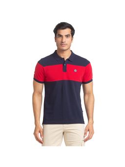 Parx - Regular Fit Cut & Sew Dark Blue Polo T-Shirt