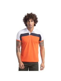 Parx - Regular Fit Cut & Sew Medium Orange Polo T-Shirt