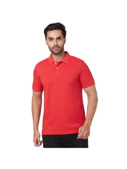 Parx - Regular Fit Solid Medium Red Polo T-Shirt