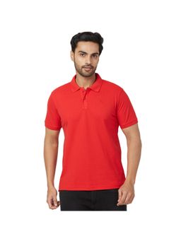 Parx - Regular Fit Solid Medium Red Polo T-Shirt