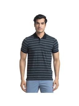 Parx - Regular Fit Yarn Dyed Black Polo T-Shirt
