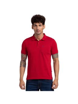 Parx - Regular Fit Solid Dark Red Polo T-Shirt