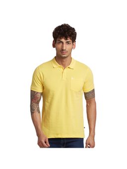 Parx - Regular Fit Solid Medium Yellow Polo T-Shirt